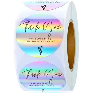 - Sale !🌈500 Thank You Roll Stickers Adhesive Holographic Sticke…